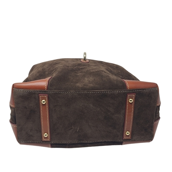 Dooney & Bourke | Large Vintage Chocolate Brown Suede Leather Handbag (One Size) - Picture 11 of 14